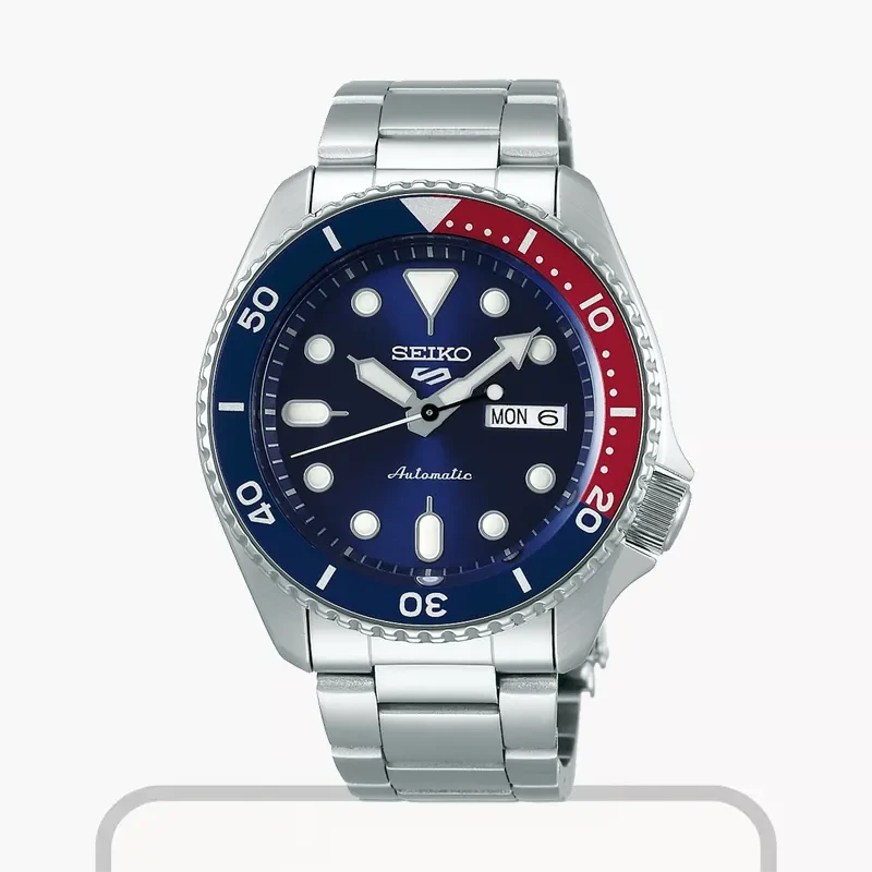 Seiko 5 Sports Blue Dial With Pepsi Bezel Men's Watch- SRPD53K1